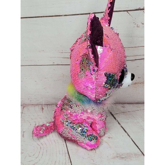 TY Flippables Sequin 12" Medium Size Day Chihuahua Puppy Dog Stuffed Animal - Picture 7 of 12